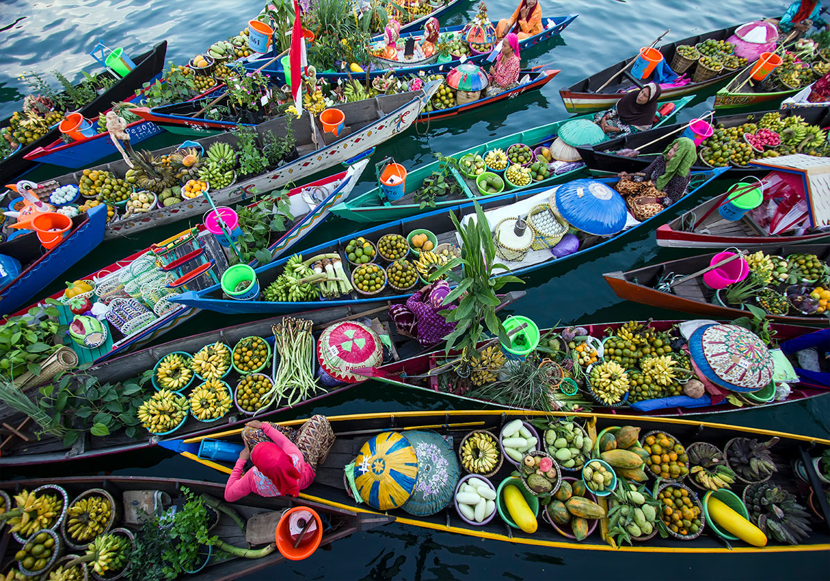 Mercato galleggiante di Banjarmasin