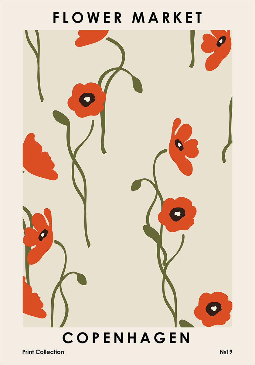 Poster del mercato dei fiori di Copenaghen