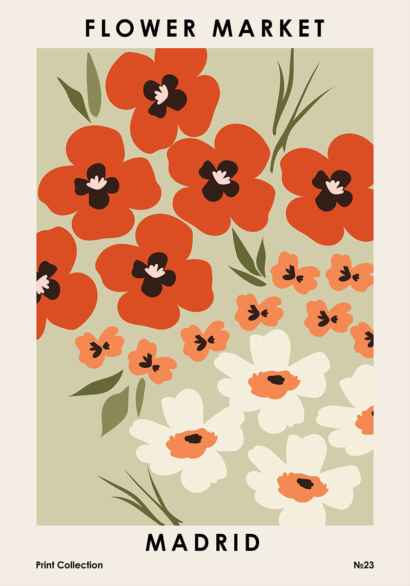 Poster del mercato dei fiori di Madrid