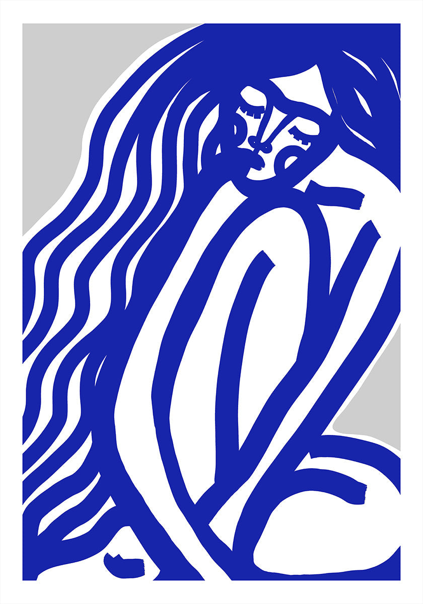 Poster di contorni blu