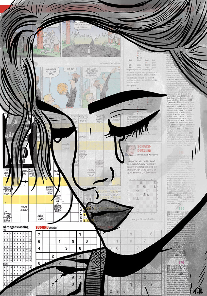 Poster di ragazza di carta