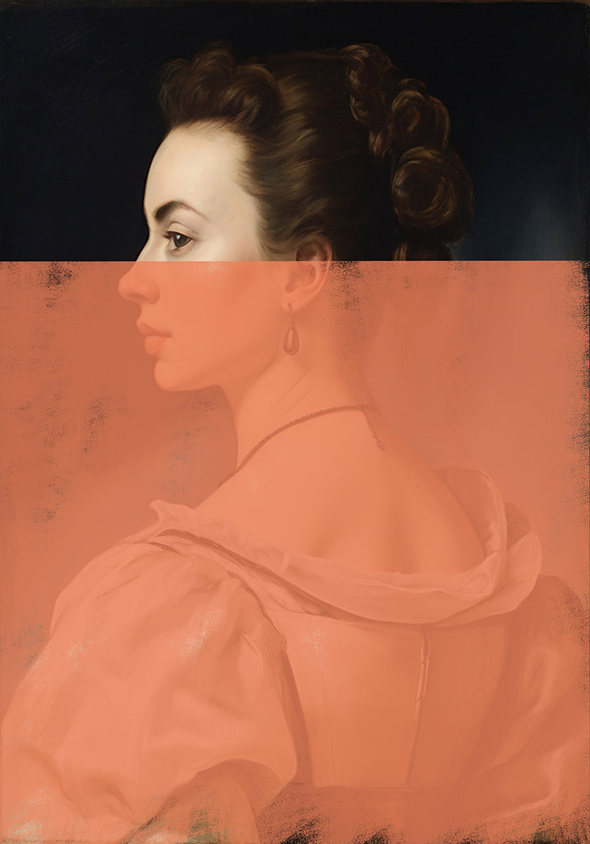 Ritratto alterato di donna arancione arte moderna