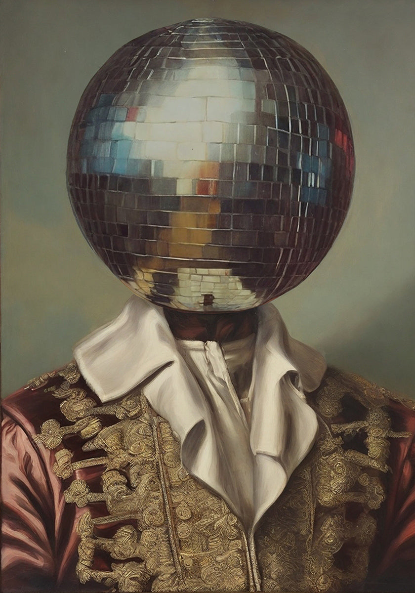 DiscoHead King / Altered Collage Art (NUOVO)