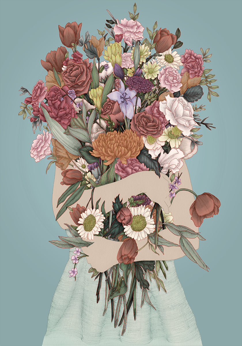 Poster grande "Raccogliere un giardino verde acqua".