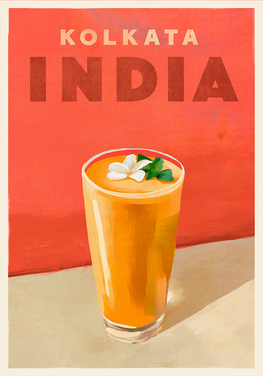 Poster di viaggio Cocktail Calcutta India