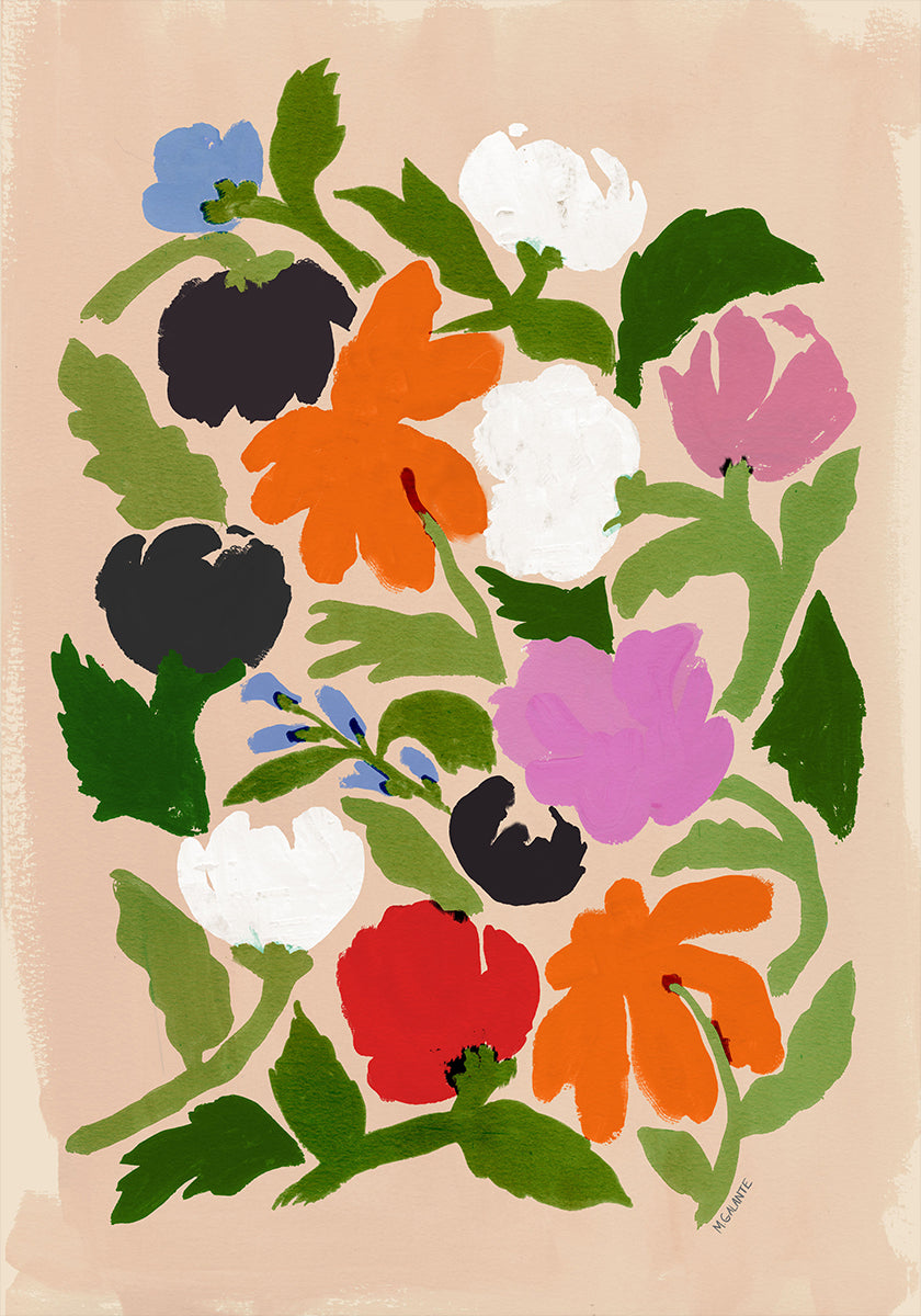 Poster di fiori astratti floreali vibranti