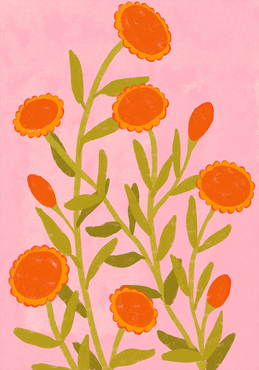 Poster di vivaci fiori d'arancio