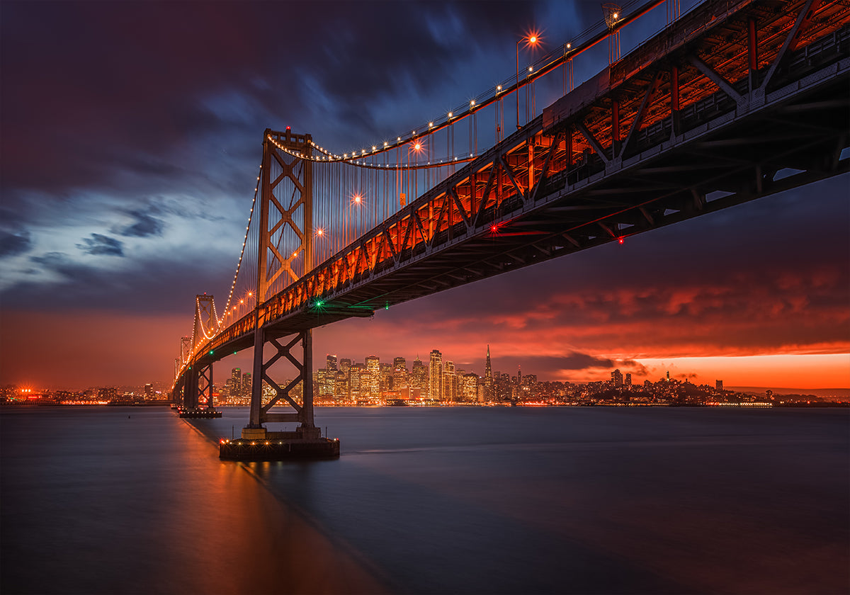 Poster del Bay Bridge di notte