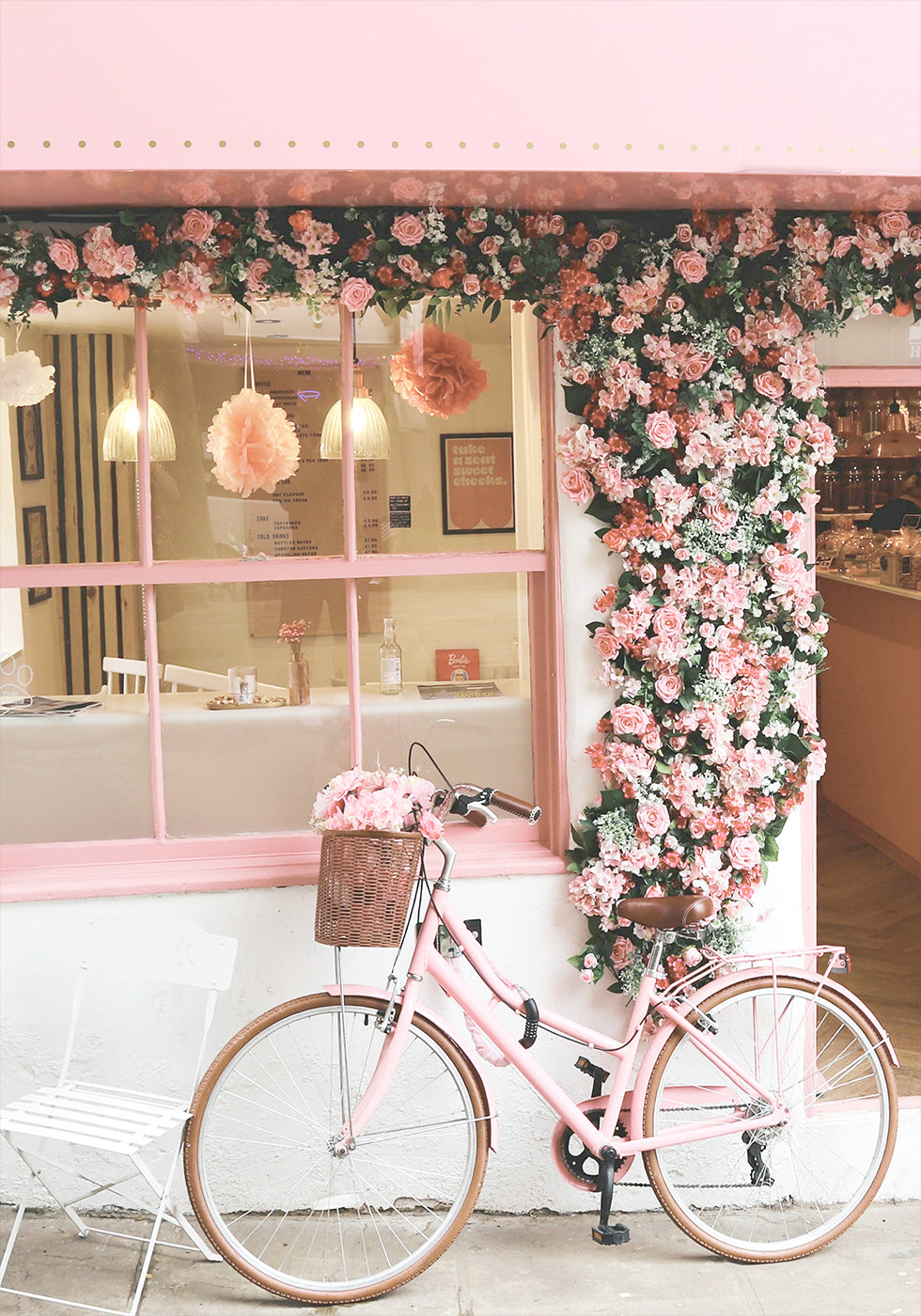 Poster Una bicicletta rosa in fiore