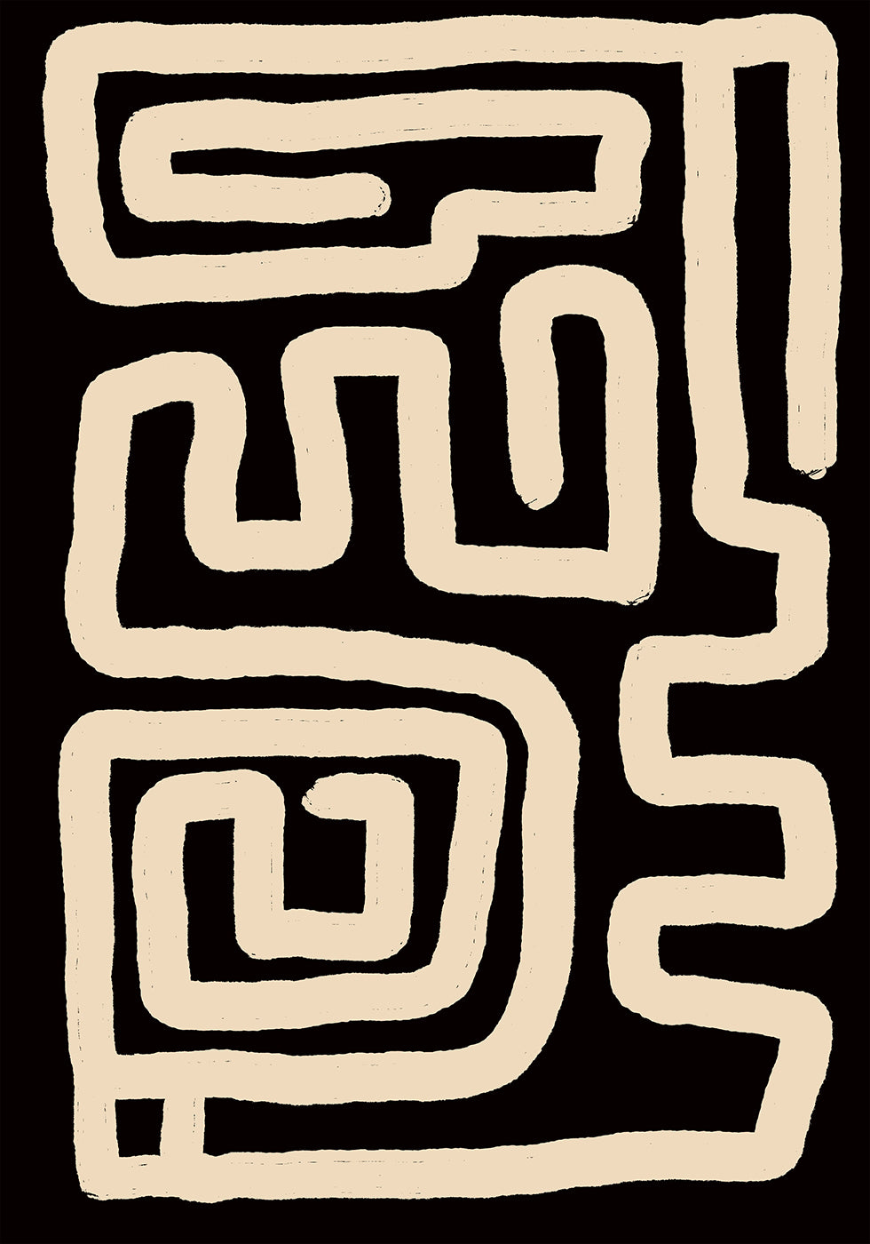 Poster di linee labirinto beige