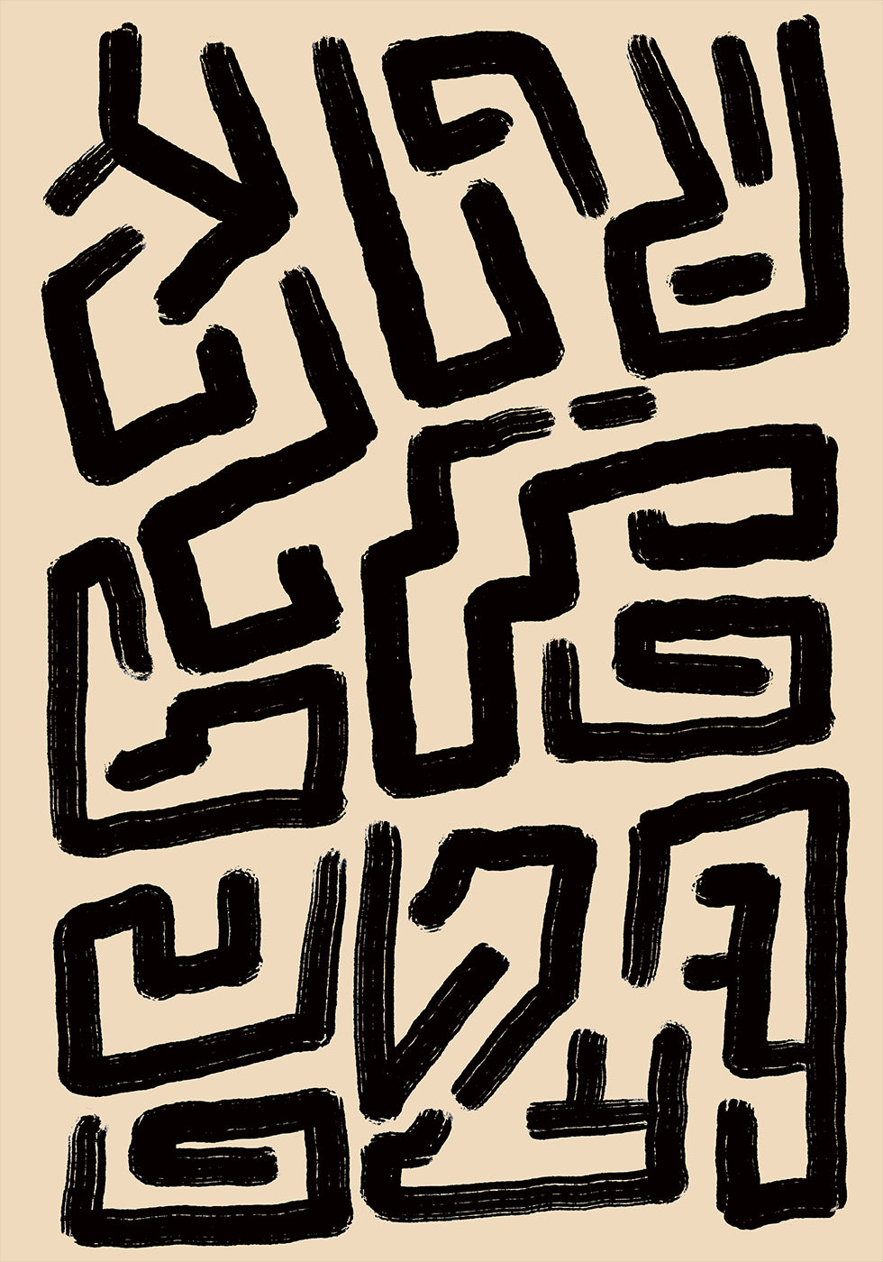 Poster di linee di labirinto astratto