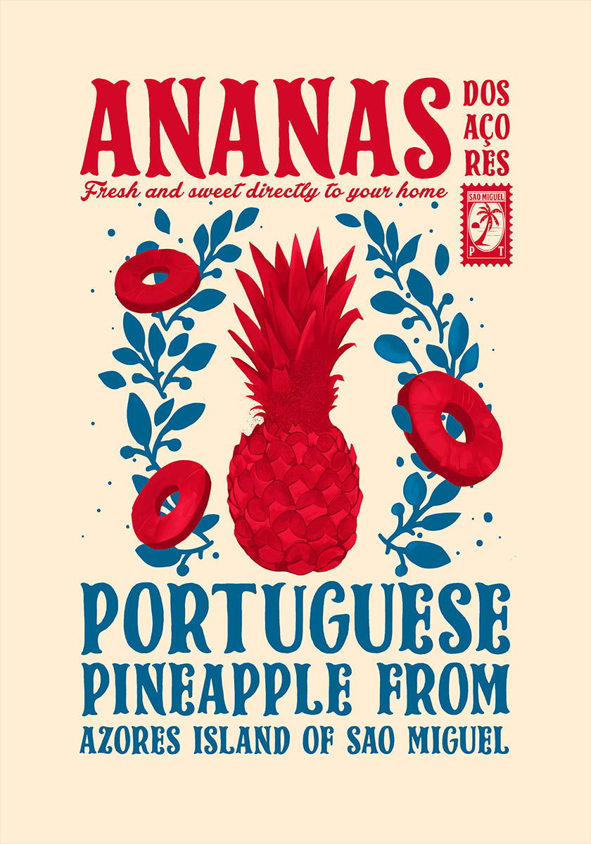 Poster con stampa della cucina all'ananas
