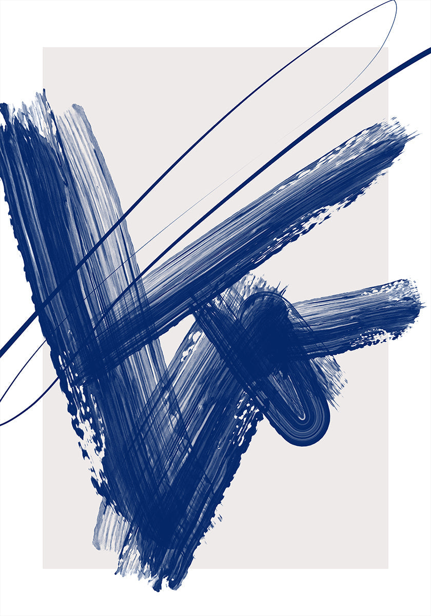 Poster con pennellate blu in grassetto