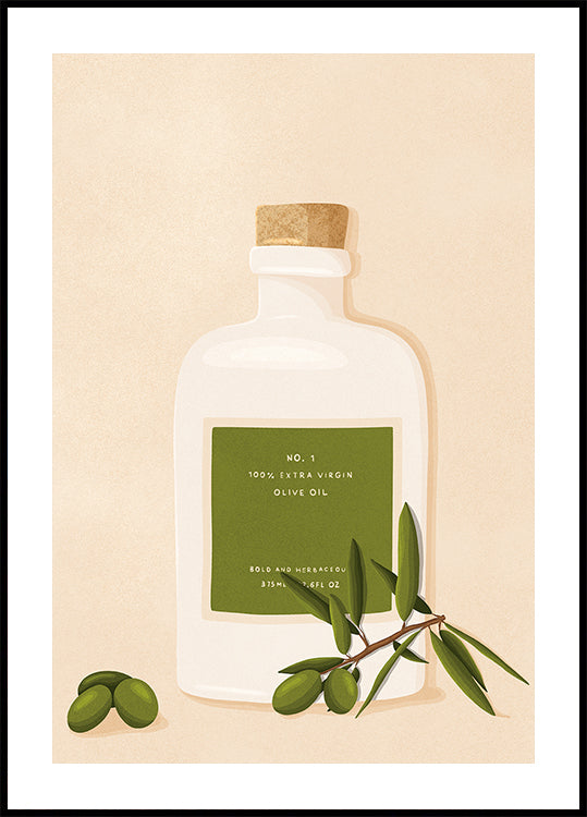 Poster di bottiglia di olio d'oliva