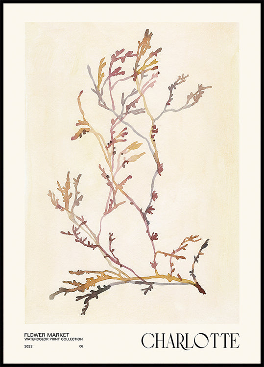 Collezione di stampe ad acquerello. Mercato dei fiori - Charlotte