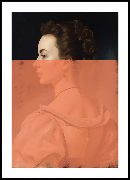 Ritratto alterato di donna arancione arte moderna