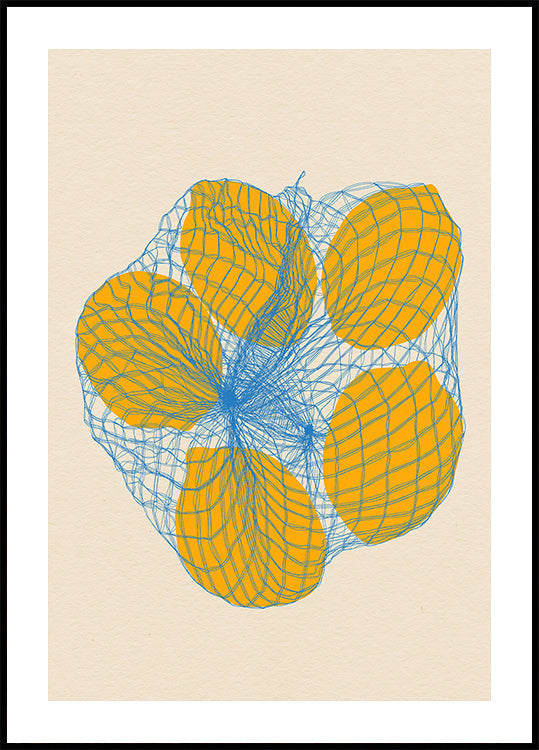 Poster Cinque Limoni In Un Sacchetto Di Rete
