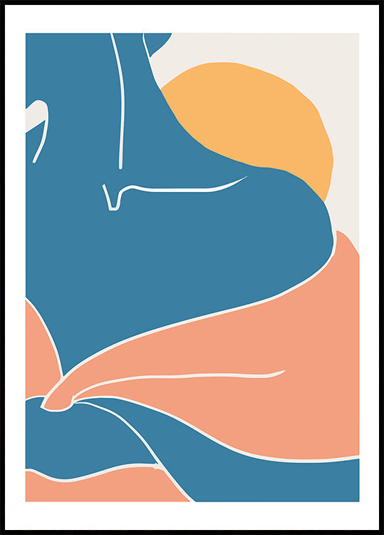 Poster con spalla blu