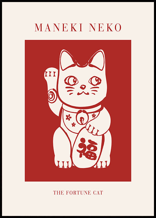 Gatto Maneki-Neko Rosso