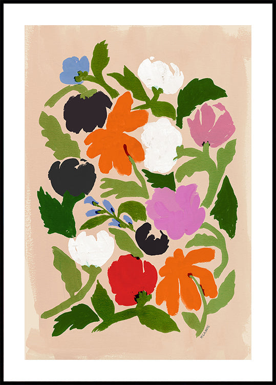 Poster di fiori astratti floreali vibranti