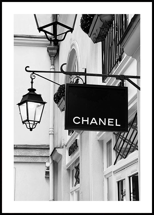 Poster in bianco e nero di Chanel Parigi