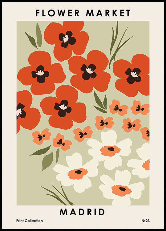 Poster del mercato dei fiori di Madrid