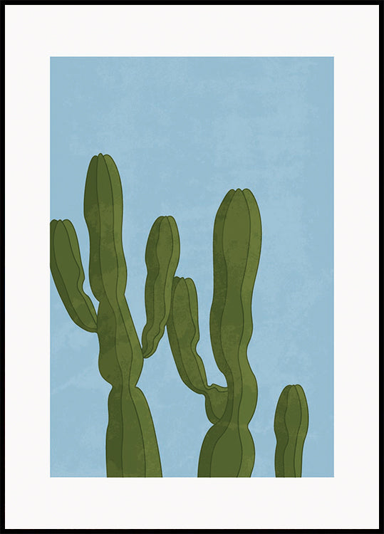 Crescita del deserto, poster di sagome di cactus