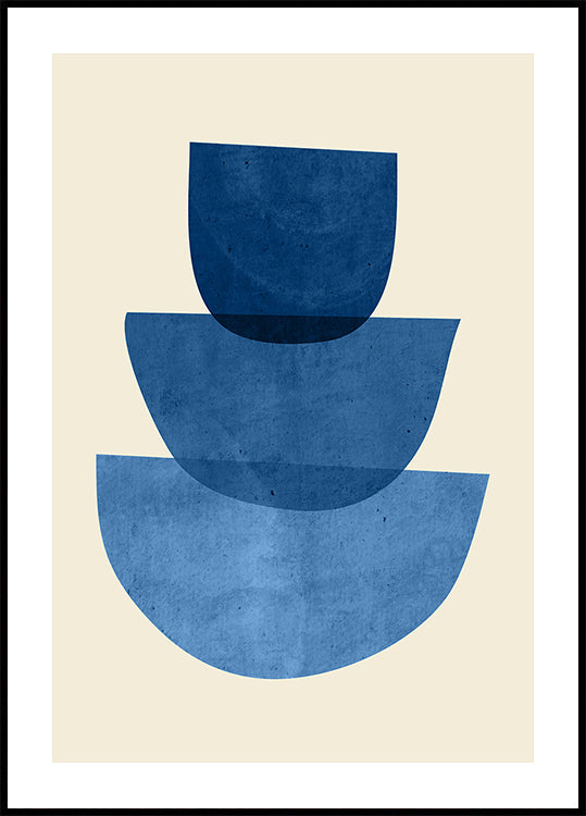 Poster blu di forme astratte geometriche