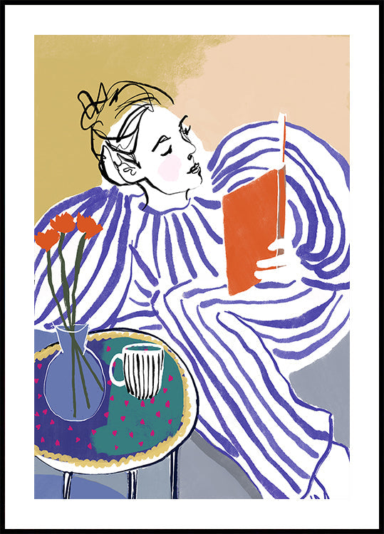 Poster di angolo di lettura accogliente