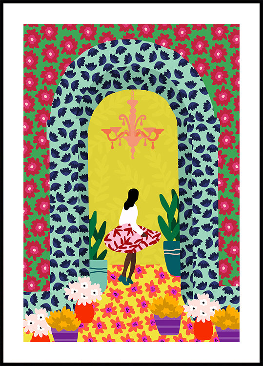 Ragazza del portale floreale