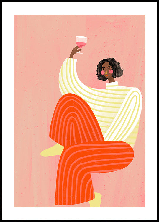 La donna con il bicchiere di vino