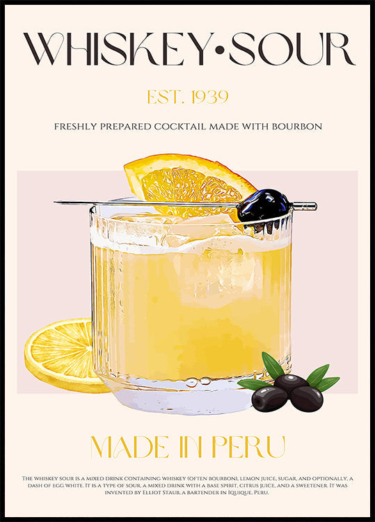 Poster della felicità del whisky peruviano