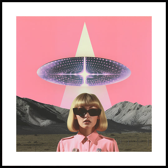 Una donna in piedi sotto un UFO (NUOVO)