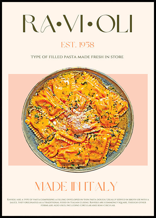 Poster di delizia dei ravioli