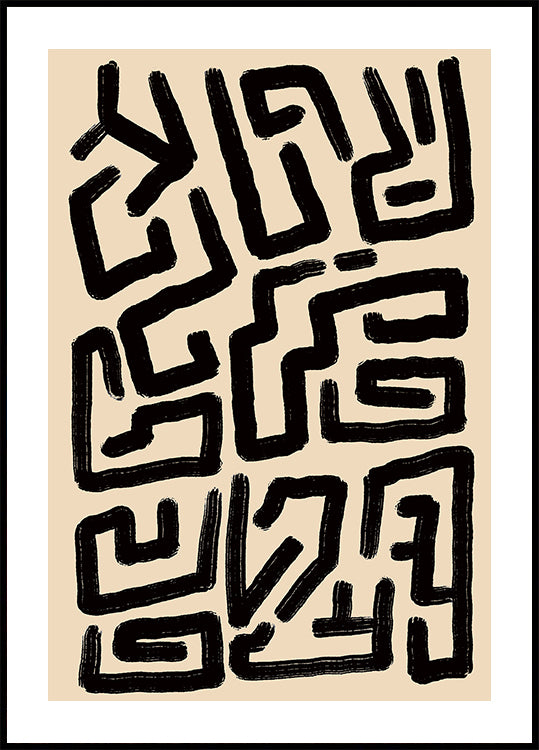 Poster di linee di labirinto astratto