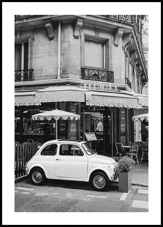 Poster del Café Parigino e della Fiat 500