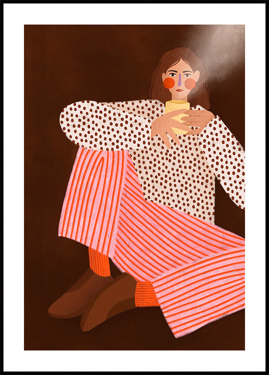 Poster della donna con la tazza di tè