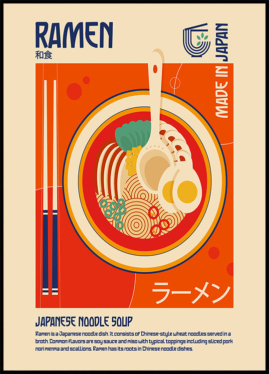 Poster di stampa di cibo giapponese Ramen