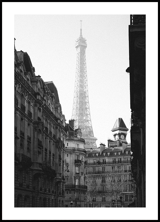 Poster in bianco e nero della Torre Eiffel di Parigi