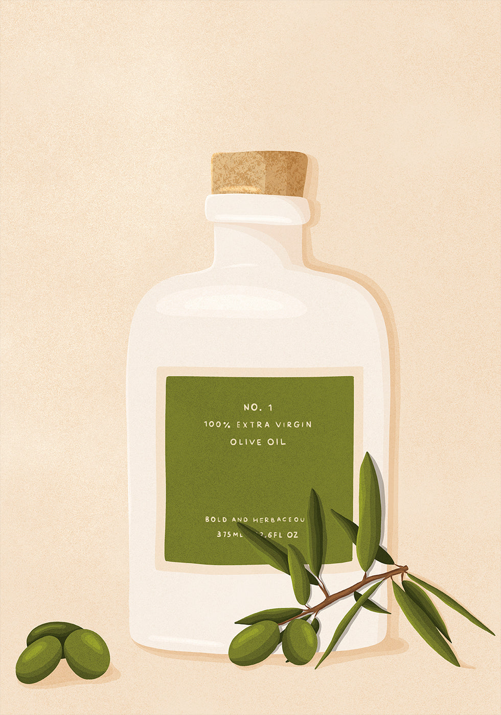 Poster di bottiglia di olio d'oliva