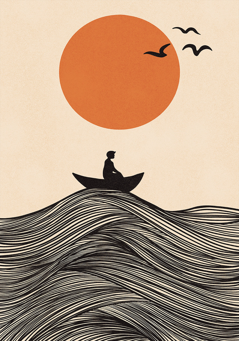 Poster in barca e sole