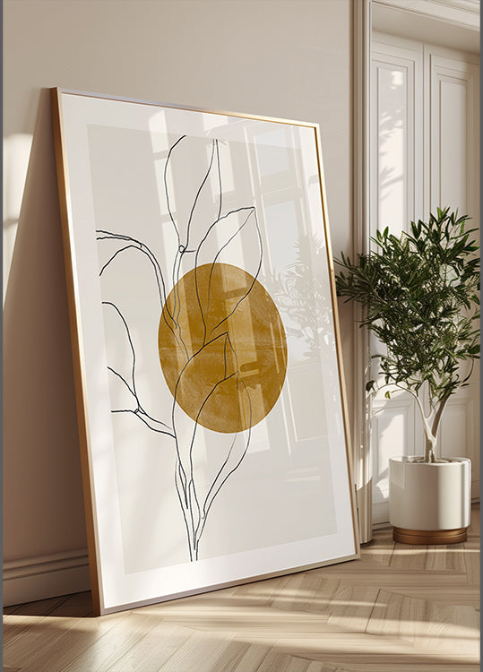 Poster di armonia di foglie di linea