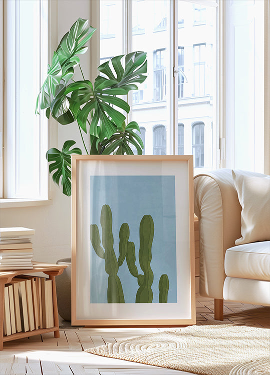 Crescita del deserto, poster di sagome di cactus