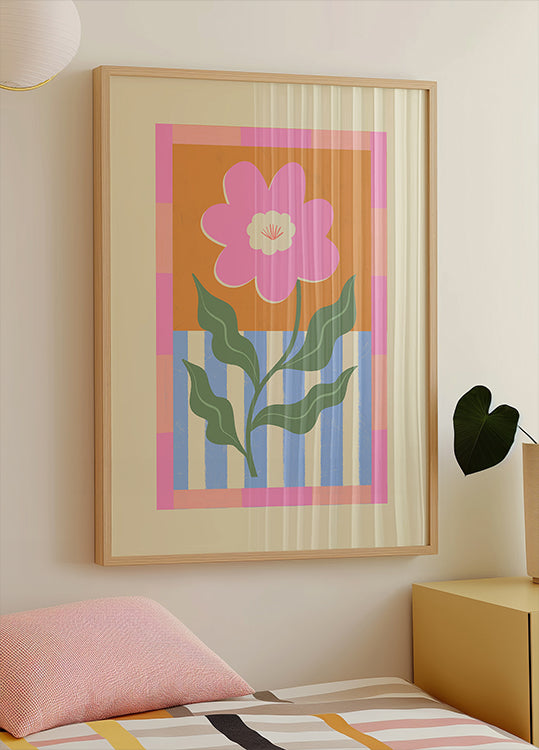 Poster di fiori astratti rosa