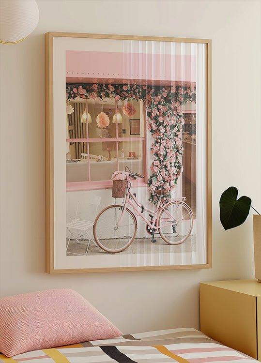 Poster Una bicicletta rosa in fiore