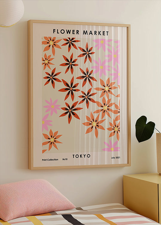 Poster del mercato dei fiori di Tokyo