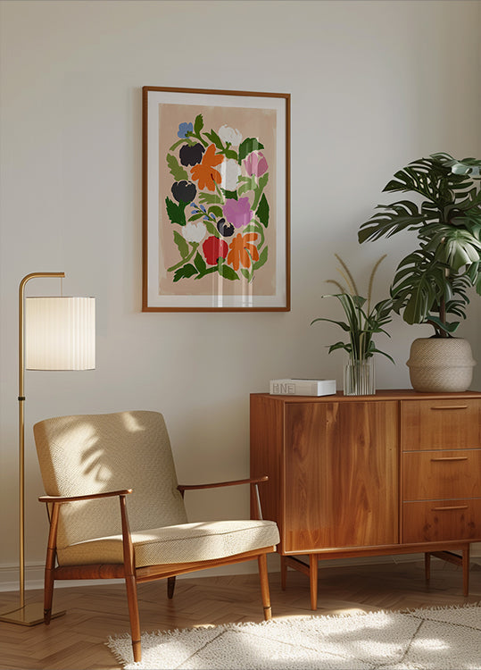 Poster di fiori astratti floreali vibranti