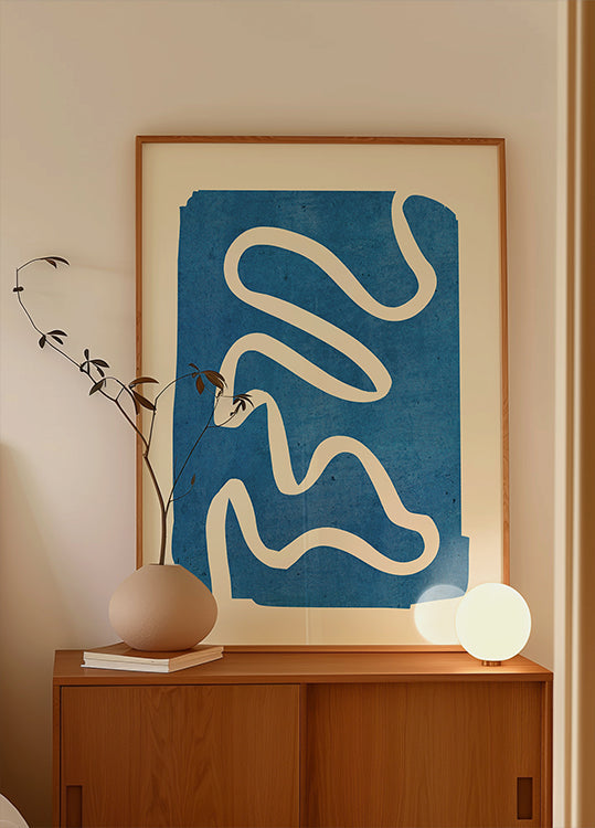 Poster blu minimale astratto geometrico