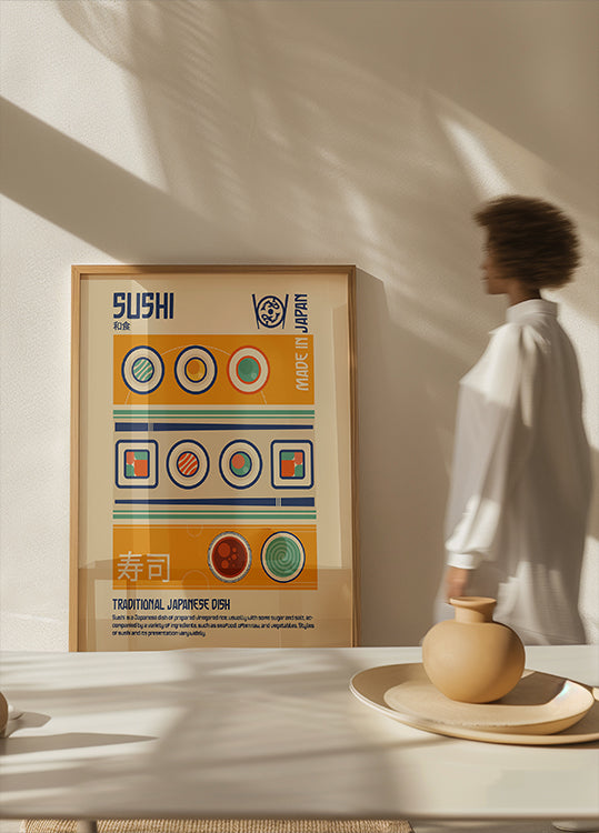 Poster di stampa di cibo giapponese Sushi