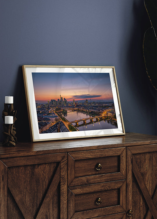 Orizzonte di Francoforte al tramonto